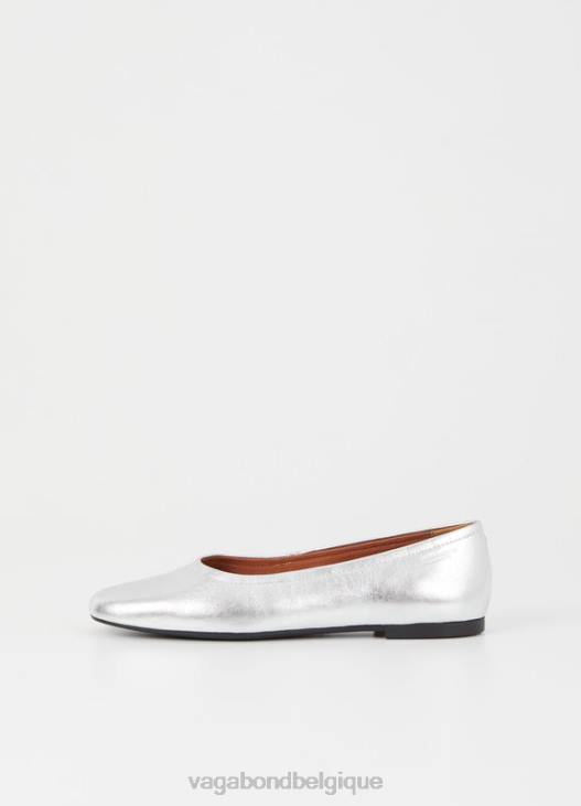 chaussure cuir métallisé argent femmes 4N8J16 Vagabond jolies chaussures - Vagabond boutique Belgique