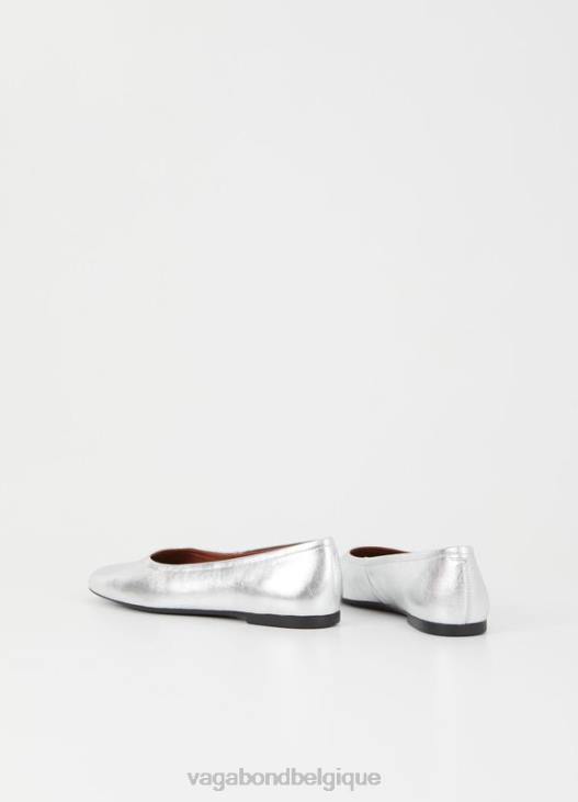 chaussure cuir métallisé argent femmes 4N8J16 Vagabond jolies chaussures - Vagabond boutique Belgique