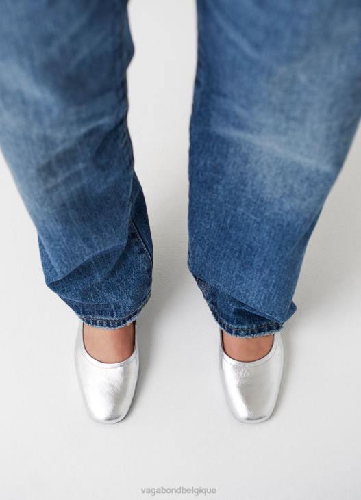 chaussure cuir métallisé argent femmes 4N8J16 Vagabond jolies chaussures - Vagabond boutique Belgique