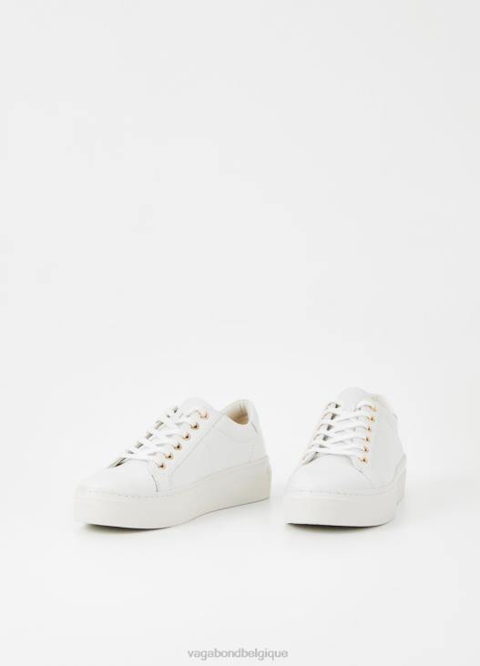 chaussure cuir blanc femmes 4N8J177 Vagabond baskets à plateforme zoe - Vagabond chaussures