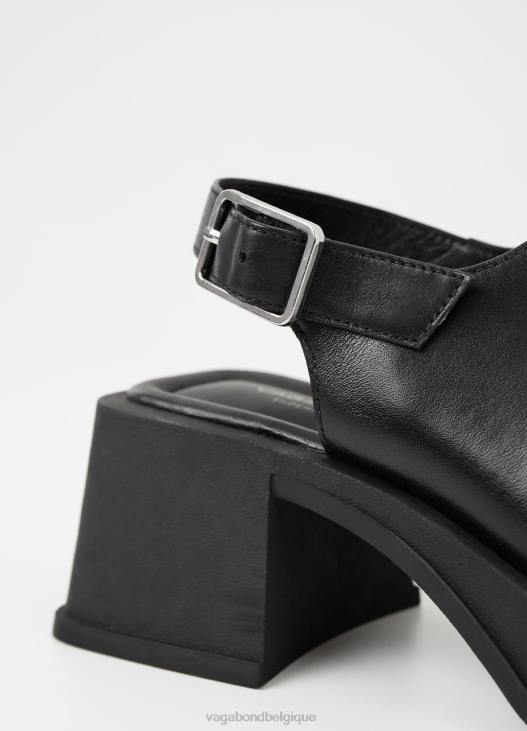 chaussure Cuir noir femmes 4N8J32 Vagabond sandales Hennie - Vagabond chaussures