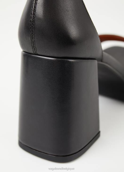 chaussure Cuir noir femmes 4N8J38 Vagabond sandales fiona - Vagabond chaussures