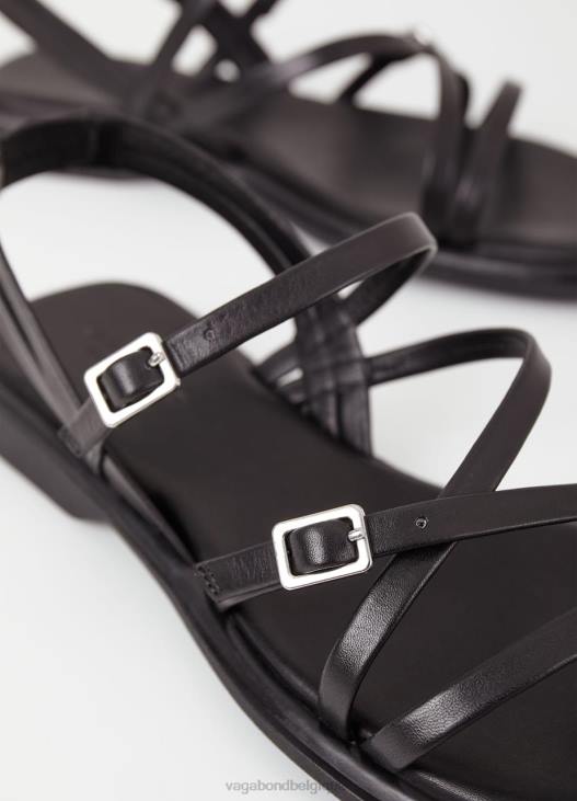 chaussure Cuir noir femmes 4N8J40 Vagabond sandales izzy - Vagabond boutique Belgique