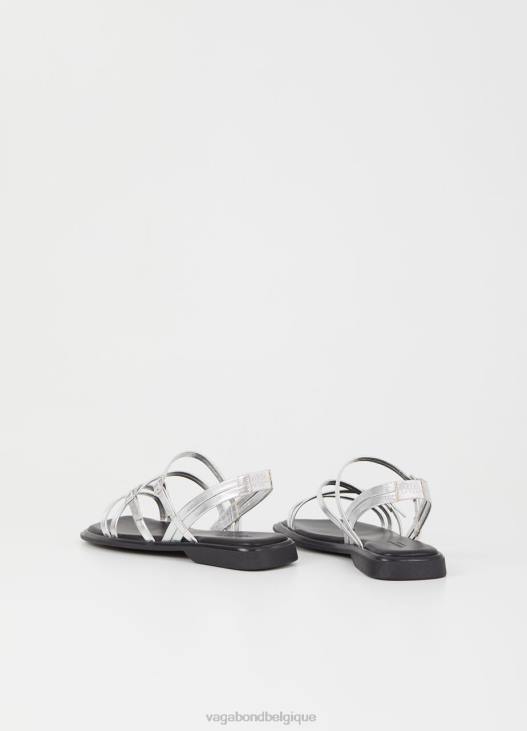 chaussure cuir métallisé argent femmes 4N8J29 Vagabond sandales izzy - Vagabond chaussures