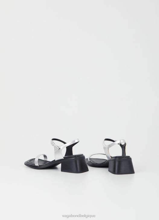 chaussure cuir métallisé argent femmes 4N8J55 Vagabond sandales ines - Vagabond boutique Belgique