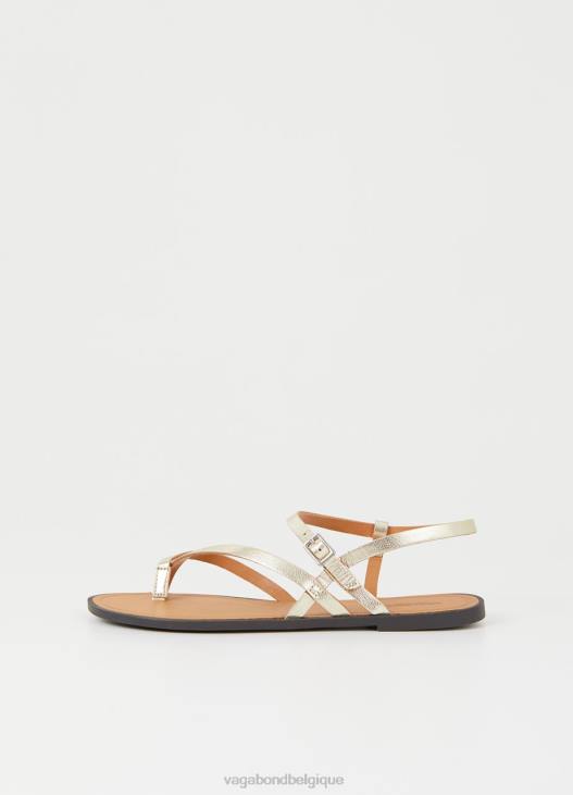 chaussure cuir métallisé doré femmes 4N8J34 Vagabond sandales tia 2.0 - Vagabond boutique Belgique