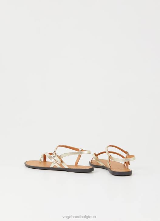 chaussure cuir métallisé doré femmes 4N8J34 Vagabond sandales tia 2.0 - Vagabond boutique Belgique