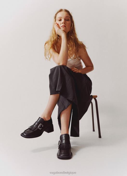 chaussure Cuir noir femmes 4N8J143 Vagabond mocassin ansie - Vagabond chaussures