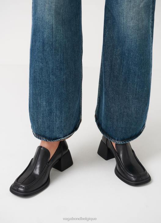 chaussure Cuir noir femmes 4N8J144 Vagabond mocassin ansie - Vagabond sandales femme