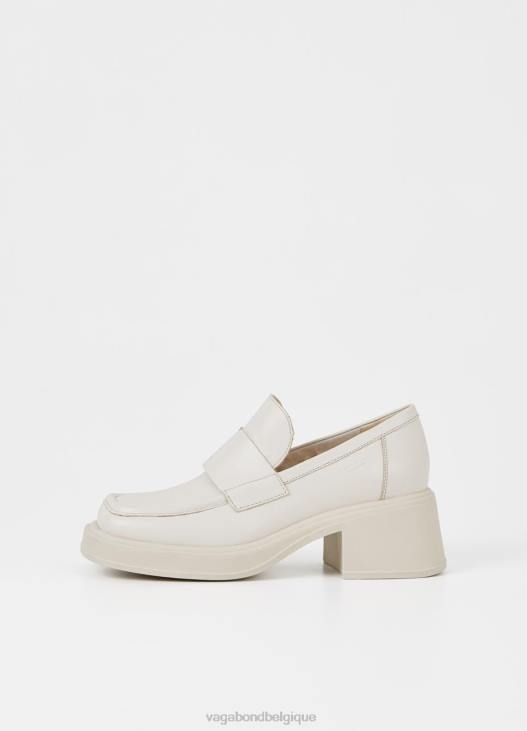 chaussure cuir blanc cassé femmes 4N8J152 Vagabond dorah mocassin - Vagabond chaussures