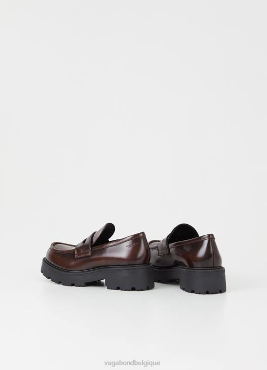 chaussure cuir ciré marron femmes 4N8J163 Vagabond mocassins cosmo 2.0 - Vagabond boutique Belgique