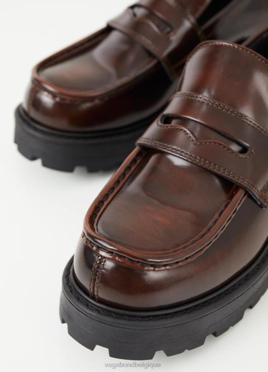 chaussure cuir ciré marron femmes 4N8J163 Vagabond mocassins cosmo 2.0 - Vagabond boutique Belgique