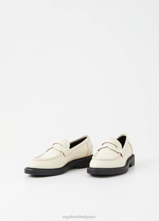 cuir poli blanc cassé