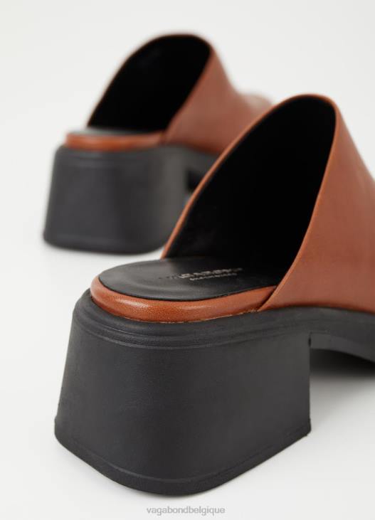 chaussure cuir marron femmes 4N8J124 Vagabond dorah mules - Vagabond boutique Belgique
