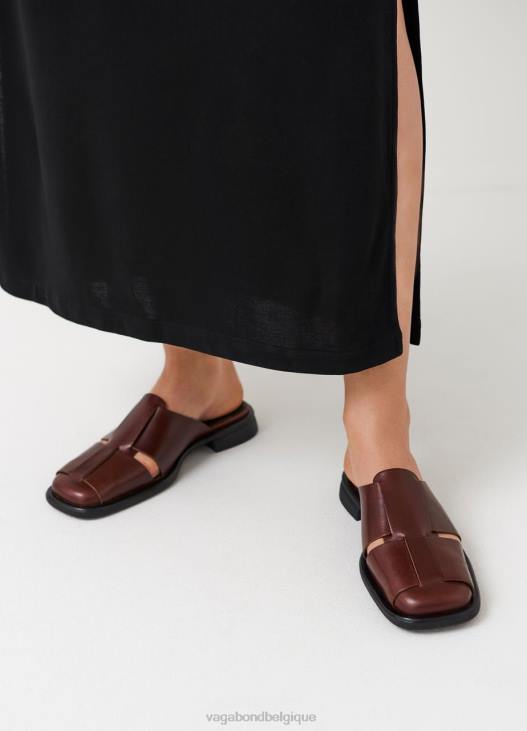 chaussure cuir marron foncé femmes 4N8J114 Vagabond mules britie - Vagabond sandales femme
