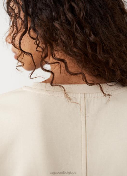 vêtements textile blanc cassé femmes 4N8J258 Vagabond tee shirt boxy x micky ho - Vagabond sandales femme