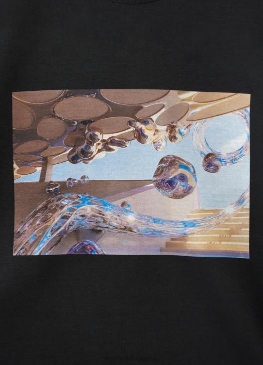 vêtements textile noir femmes 4N8J259 Vagabond tee shirt boxy x micky ho - Vagabond boutique Belgique